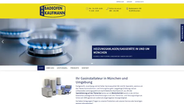 Website Screenshot: Badeofen Kaufmann e.K. - Badeofen Kaufmann e.K - Ihr Gasinstallateur in München - Date: 2023-06-20 10:41:51