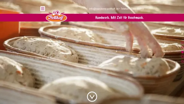 Website Screenshot: Bäckerei Potthoff - Bäckerei & Konditorei Andreas Potthoff in Hamm - Bäckerei Potthoff - Date: 2023-06-16 10:11:10