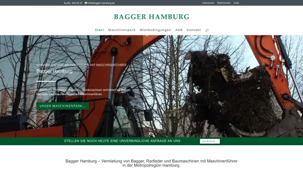 Website Screenshot: www.bagger-hamburg.de - Start - Bagger Hamburg - Date: 2023-06-16 10:11:10