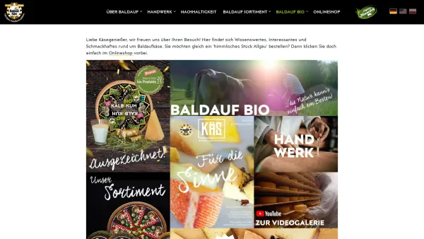 Website Screenshot: Baldauf Käse - Baldauf Käse | Käsetradition seit 1862 - Date: 2023-06-20 10:41:51