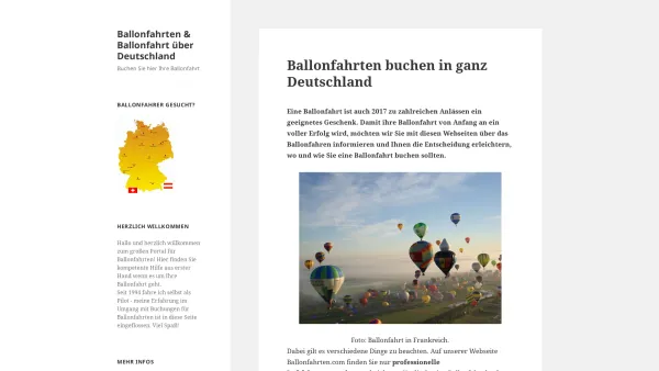 Website Screenshot: Ballon & More, Ballonfahrten und Ballonwerbung - Ballonfahrten buchen in ganz Deutschland - Date: 2023-06-16 10:11:10