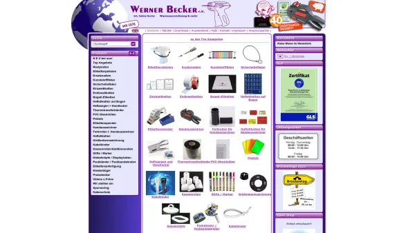 Website Screenshot: Becker Werner Auszeichnungssysteme + Etiketten -  Qualifizierter BANOK-Partner seit 1976 - Banok Becker e.K. - Date: 2023-06-16 10:11:10