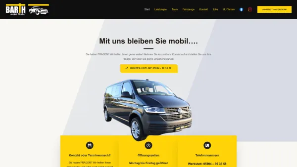 Website Screenshot: Barth mobil GmbH - Home - BARTH mobil GmbH - Date: 2023-06-16 10:11:10