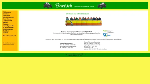 Website Screenshot: Bartsch GmbH & Co. KG -  Wir sorgen  dafür, dass umweltgerecht entsorgt wird - Willkommen bei Bartsch-entsorgung.de - Date: 2023-06-16 10:11:13