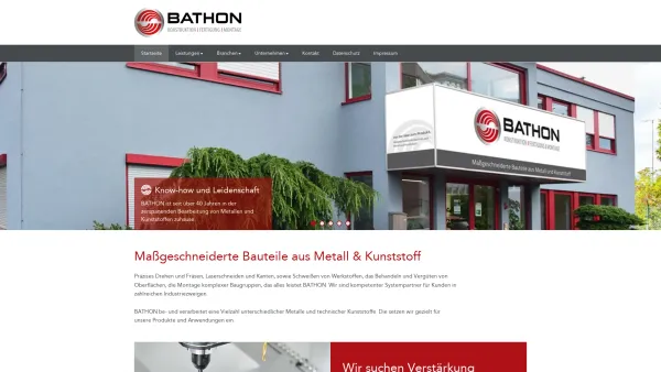 Website Screenshot: Bathon GmbH -  Planung · Anlagenbau · CNC-Fertigungstechnik - BATHON - Individuell gefertigte Bauteile aus Metall & Kunststoff - Date: 2023-06-16 10:11:13