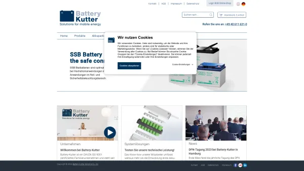 Website Screenshot: KUTTER Handelsgesellschaft mbH & Co. KG - Batterien, Akkus & Akkupacks | Battery-Kutter - Date: 2023-06-16 10:11:13