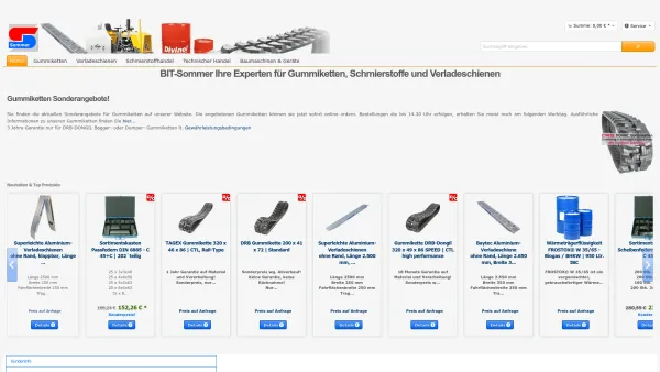 Website Screenshot: Bau- und Industrietechnik Görlitz - Baggerketten und Gummiketten Schmierstoffe Verladeschienen - Date: 2023-06-16 10:11:13
