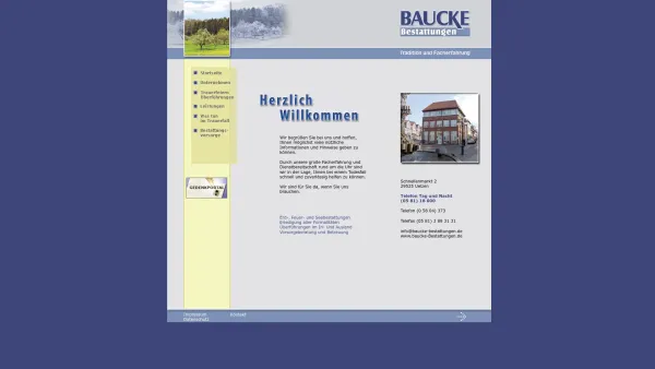 Website Screenshot: Baucke Bestattungen - Home - Date: 2023-06-16 10:11:13