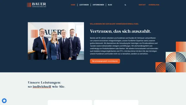 Website Screenshot: Franz Heinrich Bauer GmbH & Co.KG -  Vermögen bilden und sichern - Home - Bauer Vermögensverwaltung - Date: 2023-06-16 10:11:13