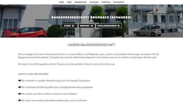 Website Screenshot: Hausverwaltung Krumbach GmbH -  gut und sicher wohnen - baugenossenschaft krumbach, wohnungen krumbach, hausverwaltung krumbach, mietverwaltung, hausverwaltung - Date: 2023-06-16 10:11:13