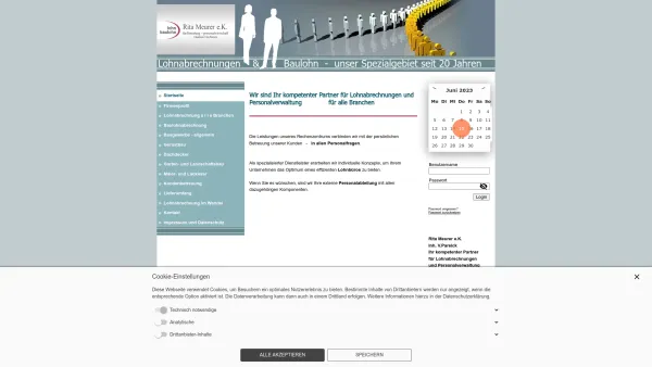Website Screenshot: Rita Meurer e. K. fachberaterin - Rita Meurer e. K. Baulohnabrechnung - Date: 2023-06-16 10:11:13