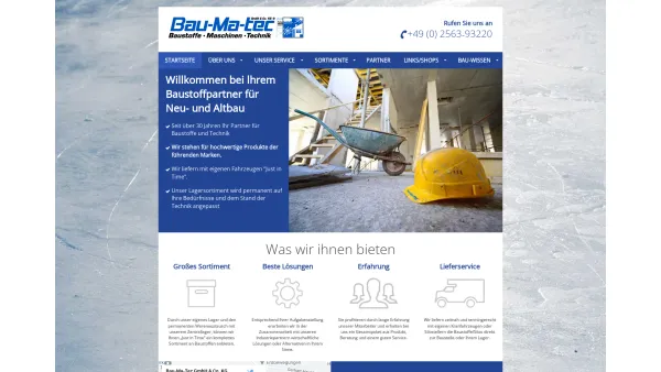 Website Screenshot: Bau-Ma-Tec Gräbel & Voss GmbH & Co. KG - Bau-Ma-tec GmbH & Co. KG| Ihr Baustoffhandel in Stadtlohn - Date: 2023-06-16 10:11:13