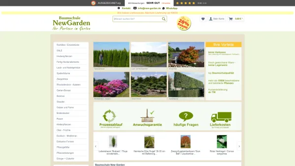 Website Screenshot: Baumschule NewGarden Online-Versand von Gartenpflanzen, Heckenpflanzen uvm. - Über 10.000 verschiedene Gartenpflanzen günstig in Top-Baumschulqualität kaufen - Date: 2023-06-16 10:11:13