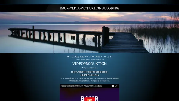 Website Screenshot: baur-media-produktion.de -  Medien-Service: Film- u. Videoproduktionen · Druckerei · CD-ROM+DVD Herstellung · Webdesign · Marketin - Videoproduktion BAUR-MEDIA-PRODUKTION Augsburg - Date: 2023-06-16 10:11:13