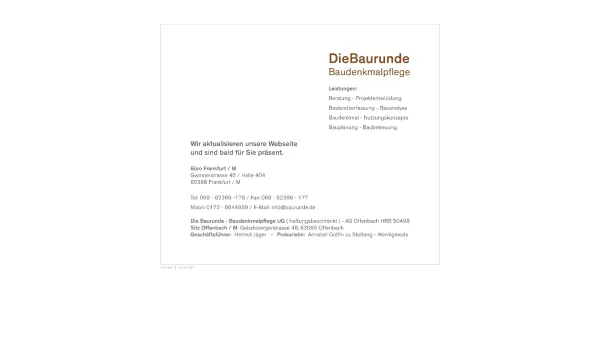 Website Screenshot: Die Baurunde Bauanalytik Bauplanung GmbH - Die Baurunde - Date: 2023-06-16 10:11:13