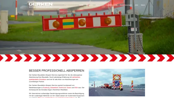 Website Screenshot: Gerken GmbH Baustellen-Absperr-Service - Professionell absperren mit Gerken Baustellen-Absperr-Service - Date: 2023-06-16 10:11:13
