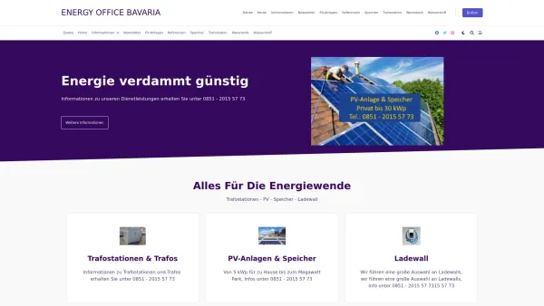 Website Screenshot: Energy Office Bavaria - PV-Anlagen, Speicher, Elektroauto und Ladewall - Date: 2023-06-16 10:11:13