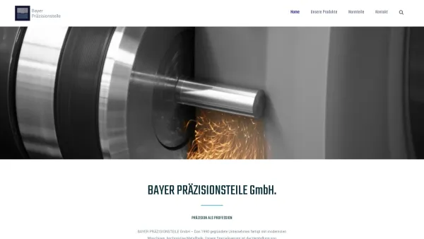 Website Screenshot: Bayer Präzisionsteile GmbH -  Präzision als Profession - Home - Bayer Präzisionsteile - Auswerferstifte, Flachauswerfer, Sonderteile, Auswerferhülsen uvm. - Date: 2023-06-16 10:11:13
