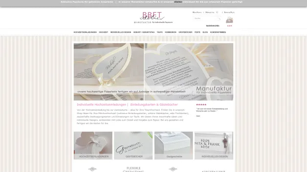 Website Screenshot: BBFT-Atelier Manufaktur für individuelle Papeterie - Hochzeitseinladung bis zur Danksagung – alles für Ihre Hochzeit | BBFT-Atelier - Date: 2023-06-16 10:11:13