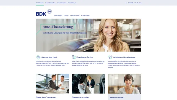 Website Screenshot: Bank Deutsches Kraftfahrzeuggewerbe GmbH - BDK | Ihr Partner bei der privaten Auto-Finanzierung - Date: 2023-06-16 10:11:13