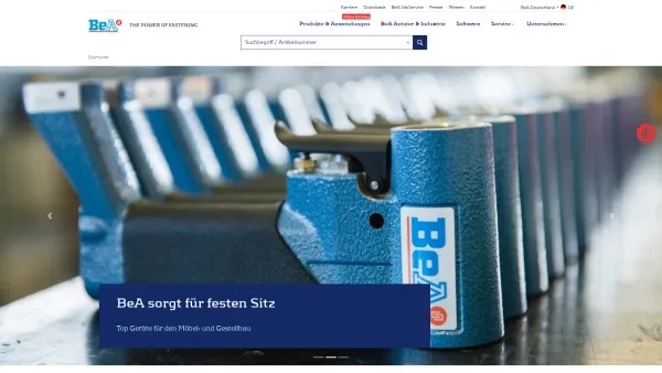 Website Screenshot: BeA-Deutschland-Befestigungstechnik GmbH - Startseite - BeA Website DE - Date: 2023-06-16 10:11:13