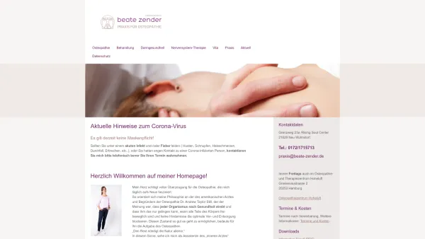 Website Screenshot: Praxis für Osteopathie und Klassische Homöopathie - Beate Zender - Praxis für Osteopathie - Date: 2023-06-16 10:11:16