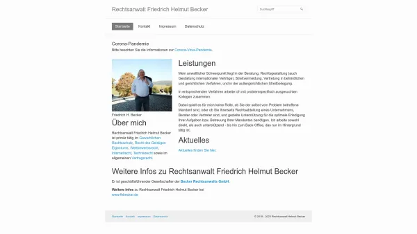 Website Screenshot: Helmut Becker · Rechtsanwalt - Helmut Becker Rechtsanwalt - Date: 2023-06-16 10:11:16