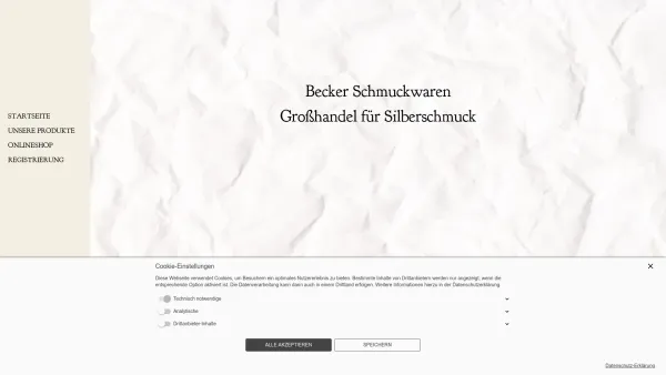 Website Screenshot: Becker Schmuckwaren - Becker Schmuckwaren - STARTSEITE - Date: 2023-06-16 10:11:16