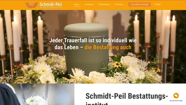 Website Screenshot: Beerdigungsinstitut Schmidt-Peil oHG - Home - Schmidt-Peil - Date: 2023-06-16 10:11:16