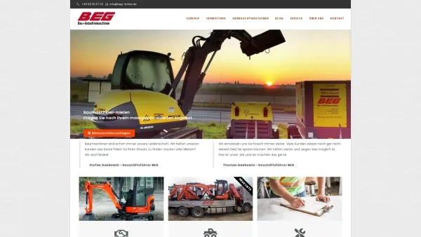 Website Screenshot: BEG Bau + Industriemaschinen Handels GmbH - BEG Baumaschinen Nürnberg - Verkauf Vermietung Service - Date: 2023-06-16 10:11:16