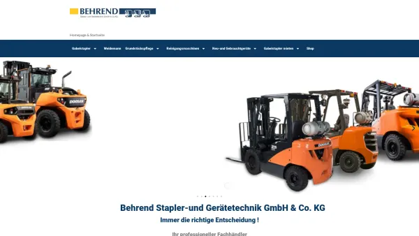 Website Screenshot: Behrend Stapler- u. Gerätetechnik GmbH & Co. KG - Home » BEHREND SGT - Date: 2023-06-16 10:11:16