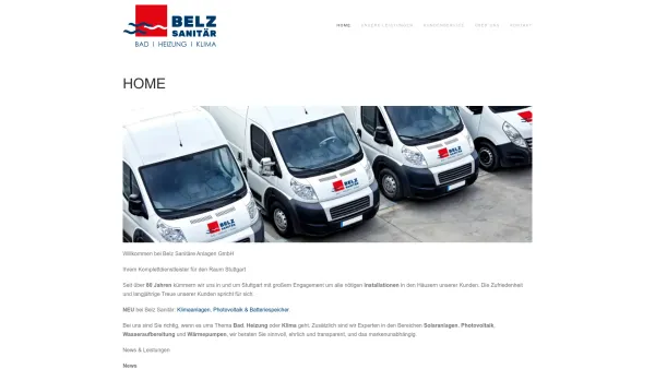 Website Screenshot: Belz Sanitäre Anlagen GmbH - Home - Sanitär Heizung Badsanierung Badplanung Stuttgart - Date: 2023-06-20 10:41:51