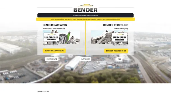 Website Screenshot: Automobil-Recycling Bender -  Clever sparen -  Gebrauchtteile von Bender fahren! - Home | Bender - Einer wie keiner - Date: 2023-06-16 10:11:16