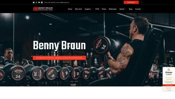 Website Screenshot: Benny Braun Premium Personal Training - Benny Braun | Ihr Premium Personal Trainer Augsburg/München - Date: 2023-06-20 10:41:51