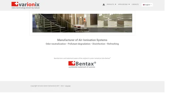 Website Screenshot: BENTAX UmweltTechnik GmbH & BENTAX Air-Tec Engineering for Ionization System - HOME - Date: 2023-06-16 10:11:16