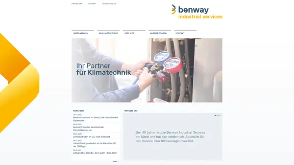 Website Screenshot: Benway Industrial Services GmbH - Benway Industrial - Klimaanlagen und Service - Date: 2023-06-20 10:41:51