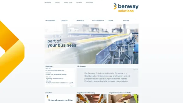 Website Screenshot: Benway Solutions GmbH - Logistik-Outsourcing | Benway Solutions - Date: 2023-06-20 10:41:51