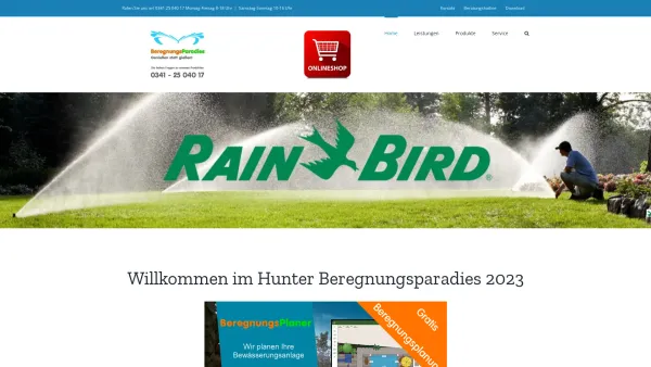Website Screenshot: Beregnungsparadies - Bewässerung und Beregnungsanlagen Hunter, Rainbird und Netafim vom Beregnungsparadies › Beregnungsparadies :: Hunter Gartenbewässerung - Date: 2023-06-16 10:11:17