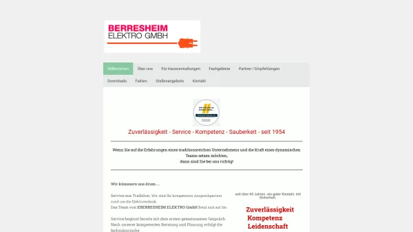 Website Screenshot: BERRESHEIM ELEKTRO GmbH - Willkommen - luckows Webseite! - Date: 2023-06-16 10:11:17