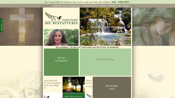 Website Screenshot: Die Bestatterin Angelika Westphal - Willkommen - Die Bestatterin Angelika Westphal in Hamburg - Date: 2023-06-16 10:11:19