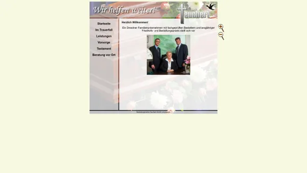 Website Screenshot: Bestattungsinstitut Teuchert GmbH - Bestattungsinstitut Teuchert GmbH in Dresden - Willkommen - Date: 2023-06-16 10:11:19