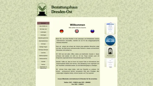 Website Screenshot: Bestattungshaus Dresden-Ost - Bestattungshaus Dresden-Ost - Date: 2023-06-16 10:11:20