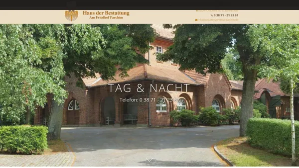 Website Screenshot: Haus der Bestattung Wockertal Gartenbau GmbH - „Haus der Bestattung“ am Friedhof in Parchim - Date: 2023-06-16 10:11:20