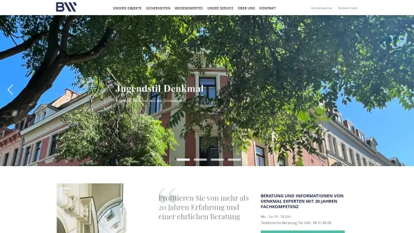 Website Screenshot: BW Bestwert Immobilien GmbH - Denkmalimmobilien Magdeburg, Leipzig, Halle, Berlin, Chemnitz - Date: 2023-06-20 10:41:51