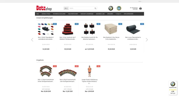 Website Screenshot: Ernst Betz GmbH - Betz | Günstige Mode für Bad | Wohnen | Wäsche | im Online Betzshop - Date: 2023-06-16 10:11:20