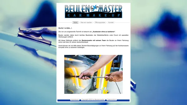 Website Screenshot: Beulenmaster -  Ausbeulen ohne zu lackieren! - Beulenmaster - Date: 2023-06-16 10:11:20