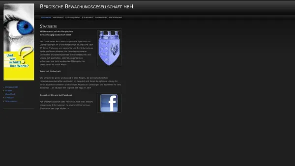 Website Screenshot: Bergische Bewachungsgesellschaft m.b.H - Startseite - Date: 2023-06-16 10:11:20