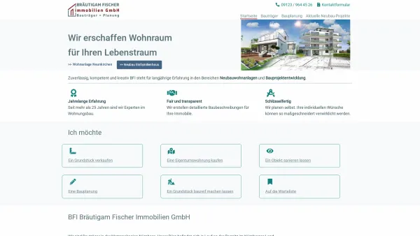Website Screenshot: BFI GmbH Bauträger und Planung - BFI Bräutigam Fischer Immobilien GmbH Bauträger und Planung - Date: 2023-06-20 10:41:51