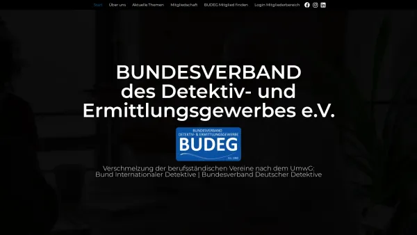 Website Screenshot: Bund Internationaler Detektive e.V. BID - Start - BUDEG - Bundesverband des Detektiv- und Ermittlungsgewerbes e.V. - Date: 2023-06-20 10:41:51