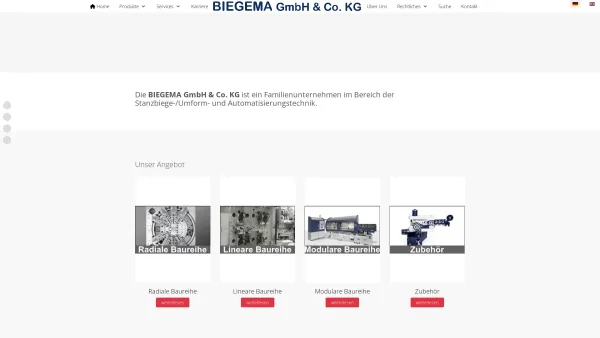Website Screenshot: BIEGEMA GmbH & Co. KG Stanzen · Biegen · Automatisieren - Produkte - Date: 2023-06-16 10:11:20